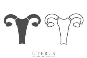 weiblich Gebärmutter eben und Linie Symbol. Anatomie von das weiblich reproduktiv System. weiblich Gebärmutter Symbol. isoliert Vektor Illustration.