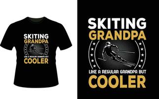 Skifahren Opa mögen ein regulär Opa aber Kühler oder Großvater T-Shirt Design oder Großvater Tag t Hemd Design vektor