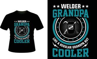 Schweißer Opa mögen ein regulär Opa aber Kühler oder Großvater T-Shirt Design oder Großvater Tag t Hemd Design vektor