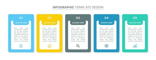 Geschäft Infografik Vorlage mit 5 Abschnitte vektor