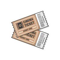 zwei Kino Tickets Vektor Symbol Illustration. Fahrkarte zum Eingang zu das Veranstaltung