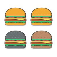 uppsättning av burger vektor ikon illustration. utsökt burger ikon. enkel burger