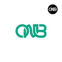 Brief onb Monogramm Logo Design vektor