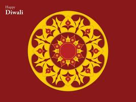 Lycklig diwali hindu traditionell prydnad lampa festival Indien element mandala kinesisk buddha etnisk vektor