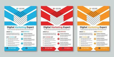 Corporate Digital Marketing Agentur Flyer Design Vorlage kostenloser Vektor