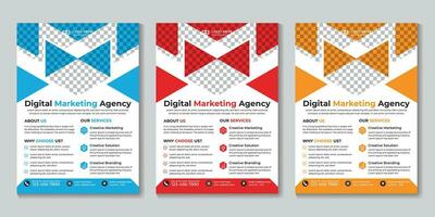 Fachmann modern Digital Marketing Agentur Flyer Design Vorlage kostenlos Vektor