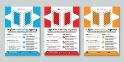 Fachmann modern Digital Marketing Agentur Flyer Design Vorlage kostenlos Vektor