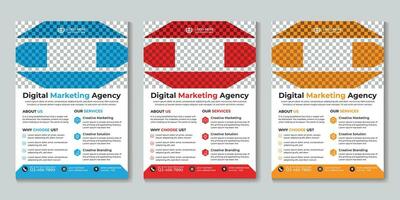 Corporate Digital Marketing Agentur Flyer Design Vorlage kostenloser Vektor