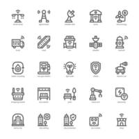 Clever Stadt Symbol Pack zum Ihre Webseite, Handy, Mobiltelefon, Präsentation, und Logo Design. Clever Stadt Symbol Gliederung Design. Vektor Grafik Illustration und editierbar Schlaganfall.