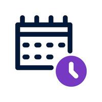 Kalender Dual Ton Symbol. Vektor Symbol zum Ihre Webseite, Handy, Mobiltelefon, Präsentation, und Logo Design.