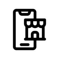 online Einkaufen Linie Symbol. Vektor Symbol zum Ihre Webseite, Handy, Mobiltelefon, Präsentation, und Logo Design.