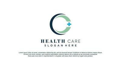 medizinisch Gesundheit Logo mit kreativ Idee Konzept Prämie Vektor