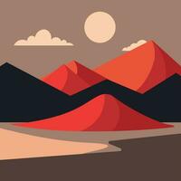 rot Wüste Natur Landschaft Vektor Illustration