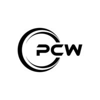 pcw Brief Logo Design, Inspiration zum ein einzigartig Identität. modern Eleganz und kreativ Design. Wasserzeichen Ihre Erfolg mit das auffällig diese Logo. vektor