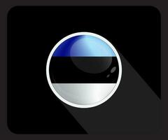 estland glansig cirkel flagga ikon vektor