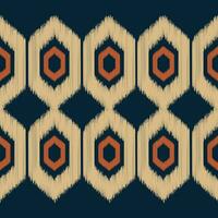 ethnisch Ikat Stoff Muster geometrisch Stil.afrikanisch Ikat Stickerei ethnisch orientalisch Muster Blau Hintergrund. abstrakt, Vektor, Illustration. Textur, Kleidung, Rahmen, Dekoration, Teppich, Motiv. vektor