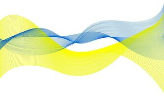 futuristisch Digital Blau, Gelb wellig Linie Vektor Hintergrund. Farben von ukrainisch Flagge Banner im abstrakt Stil.