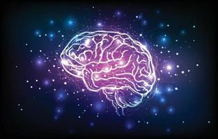 digitales menschliches Gehirn mit Neuron und Synapse vektor