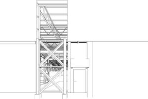 3d illustration av industriell byggnad vektor