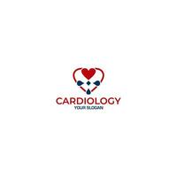 kardiovaskulär Klinik Logo Design Vektor