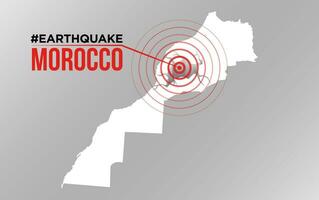 marocko Karta jordbävning. större jordbävningar i östra marocko på september 8, 2023 vektor