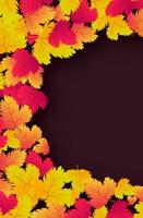 Herbst Hintergrund mit Ahorn Gelb Blätter und Platz zum Text. Geschichten Banner Design zum fallen Jahreszeit Banner oder Poster. Vektor Illustration