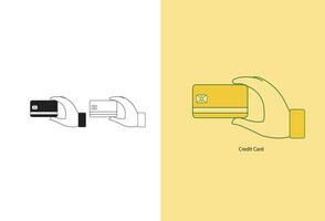 vektor illustration av en hand innehav ett identitet kort, lämplig för din design behov