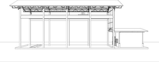 3d illustration av industriell byggnad vektor