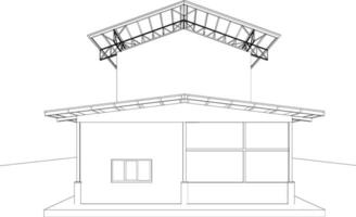 3d illustration av industriell byggnad vektor