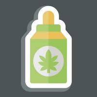 klistermärke cannabidiol . relaterad till cannabis symbol. enkel design redigerbar. enkel illustration vektor