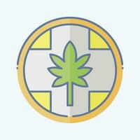 ikon märka cannabis Produkter. relaterad till cannabis symbol. klotter stil. enkel design redigerbar. enkel illustration vektor