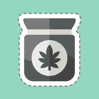 klistermärke linje skära cbd riktlinje. relaterad till cannabis symbol. enkel design redigerbar. enkel illustration vektor