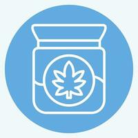ikon cbd riktlinje. relaterad till cannabis symbol. blå ögon stil. enkel design redigerbar. enkel illustration vektor