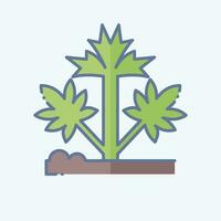 ikon hampa. relaterad till cannabis symbol. klotter stil. enkel design redigerbar. enkel illustration vektor