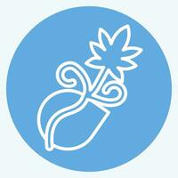 ikon cannabis frön. relaterad till cannabis symbol. blå ögon stil. enkel design redigerbar. enkel illustration vektor