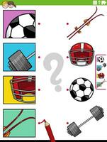 match tecknad serie sport objekt och urklipp pedagogisk aktivitet vektor