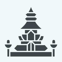 ikon kung norodom stupa. relaterad till cambodia symbol. glyf stil. enkel design redigerbar. enkel illustration vektor