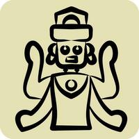 ikon vishnu statyer. relaterad till cambodia symbol. hand dragen stil. enkel design redigerbar. enkel illustration vektor