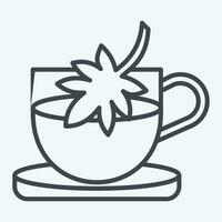 Symbol Cannabis Tee. verbunden zu Cannabis Symbol. Linie Stil. einfach Design editierbar. einfach Illustration vektor
