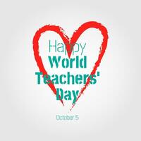 Lycklig värld lärares dag med kärlek tecken vektor