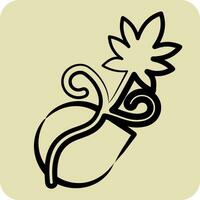 ikon cannabis frön. relaterad till cannabis symbol. hand dragen stil. enkel design redigerbar. enkel illustration vektor
