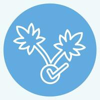 ikon cannabis växt. relaterad till cannabis symbol. blå ögon stil. enkel design redigerbar. enkel illustration vektor