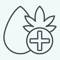 Symbol cbd Öl. verbunden zu Cannabis Symbol. Linie Stil. einfach Design editierbar. einfach Illustration vektor