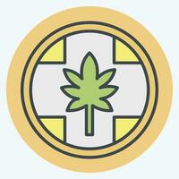 ikon märka cannabis Produkter. relaterad till cannabis symbol. Färg para stil. enkel design redigerbar. enkel illustration vektor