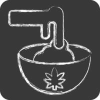 Symbol konzentriert. verbunden zu Cannabis Symbol. Kreide Stil. einfach Design editierbar. einfach Illustration vektor