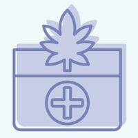 Symbol medizinisch Vorteile. verbunden zu Cannabis Symbol. zwei Ton Stil. einfach Design editierbar. einfach Illustration vektor