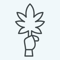 ikon cannabis. relaterad till cannabis symbol. linje stil. enkel design redigerbar. enkel illustration vektor