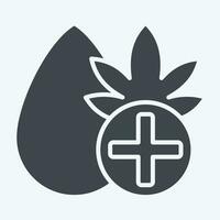 Symbol cbd Öl. verbunden zu Cannabis Symbol. Glyphe Stil. einfach Design editierbar. einfach Illustration vektor