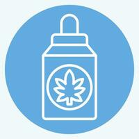 ikon cannabidiol . relaterad till cannabis symbol. blå ögon stil. enkel design redigerbar. enkel illustration vektor