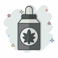 ikon cannabidiol . relaterad till cannabis symbol. komisk stil. enkel design redigerbar. enkel illustration vektor